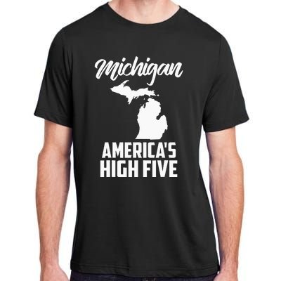 Funny Americas High Five State Of Michigan Gift Men Women Adult ChromaSoft Performance T-Shirt