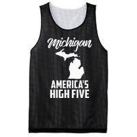 Funny Americas High Five State Of Michigan Gift Men Women Mesh Reversible Basketball Jersey Tank