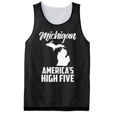 Funny Americas High Five State Of Michigan Gift Men Women Mesh Reversible Basketball Jersey Tank