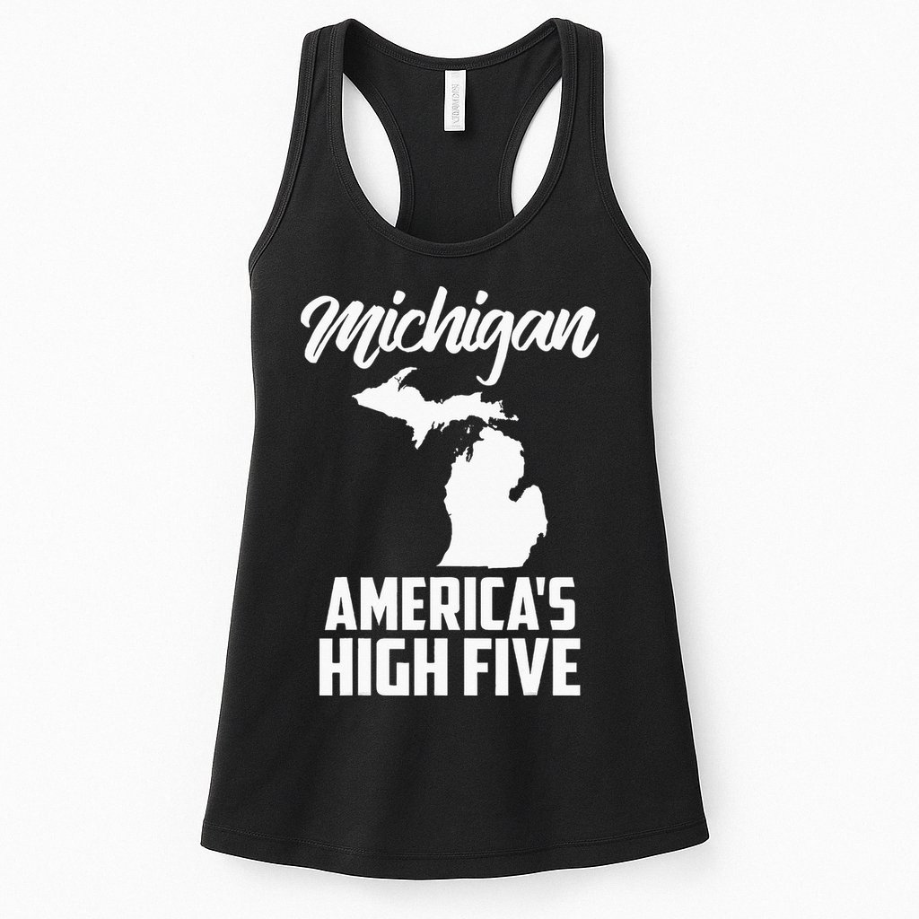 Funny Americas High Five State Of Michigan Gift Men Women Womens Tank Top