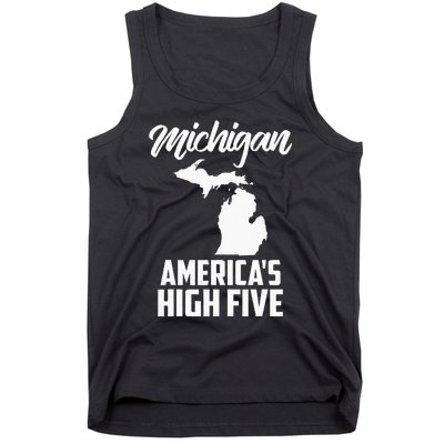 Funny Americas High Five State Of Michigan Gift Men Women Tank Top