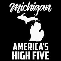 Funny Americas High Five State Of Michigan Gift Men Women Zip Tote Bag