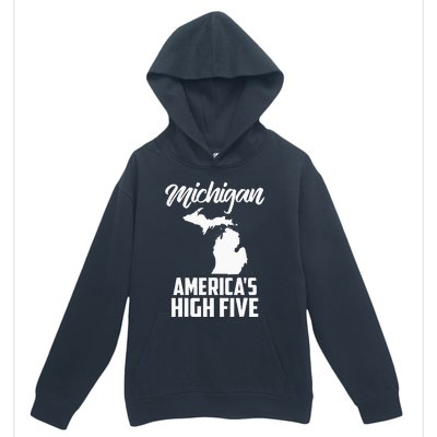 Funny Americas High Five State Of Michigan Gift Men Women Urban Pullover Hoodie