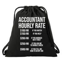 Funny Accountant Hourly Rate Accounting CPA Humor TShirt Drawstring Bag