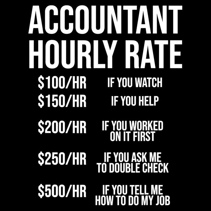 Funny Accountant Hourly Rate Accounting CPA Humor TShirt Drawstring Bag