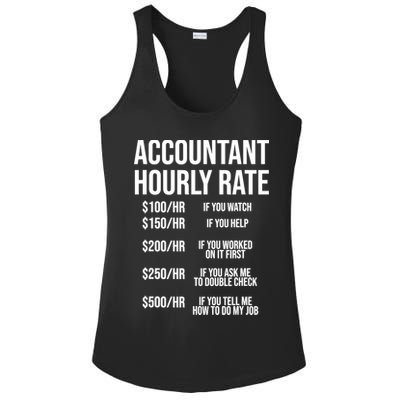 Funny Accountant Hourly Rate Accounting CPA Humor TShirt Ladies PosiCharge Competitor Racerback Tank