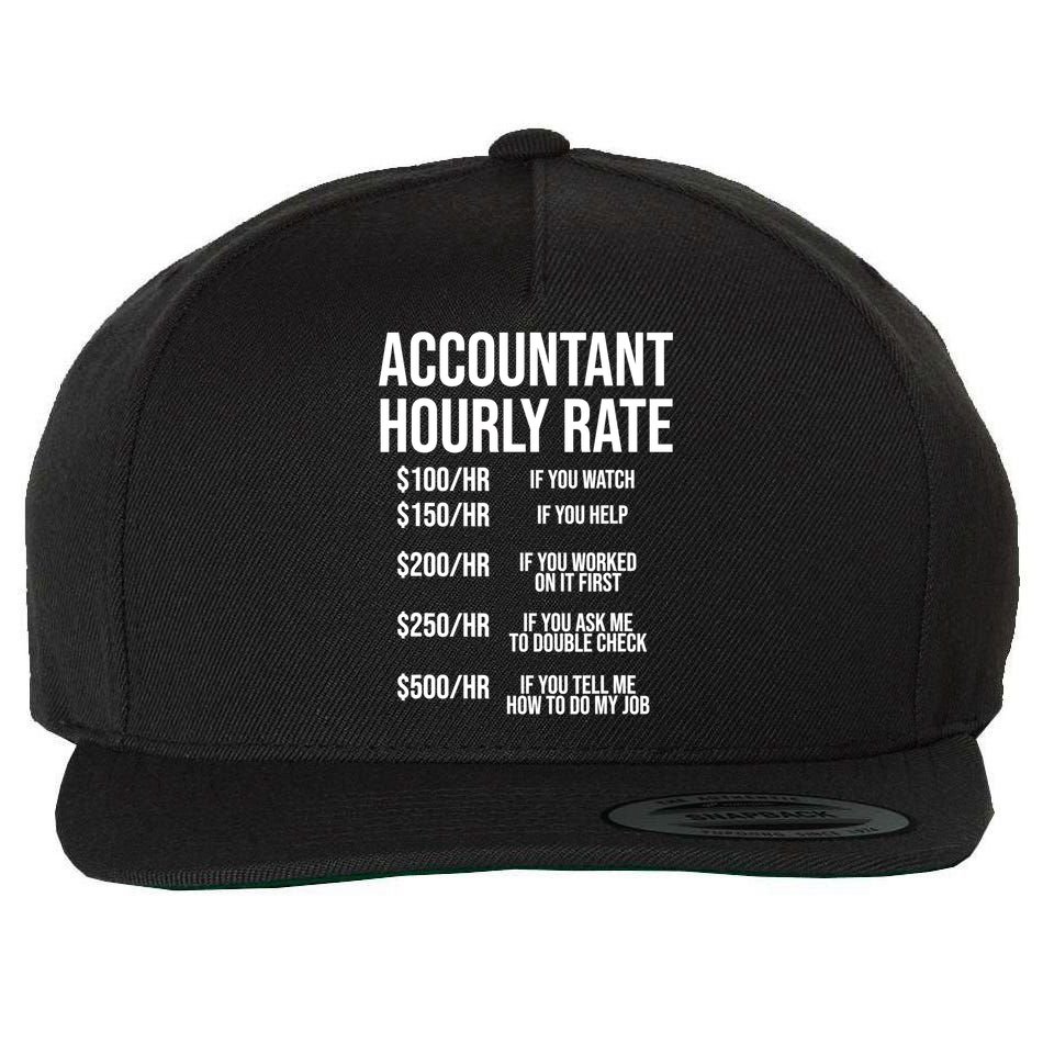Funny Accountant Hourly Rate Accounting CPA Humor TShirt Wool Snapback Cap