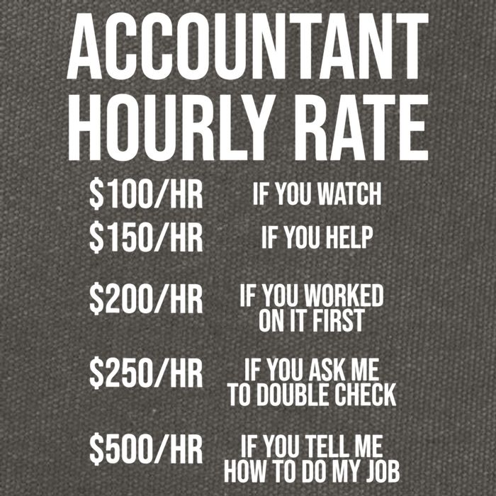Funny Accountant Hourly Rate Accounting CPA Humor TShirt Cotton Canvas Backpack
