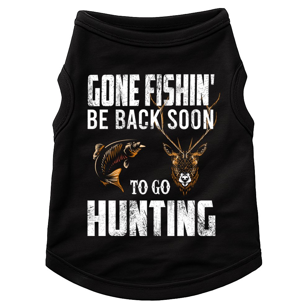 Fishing And Hunting Funny Fish Deer Hunter Gag Gift Gift Doggie Tank