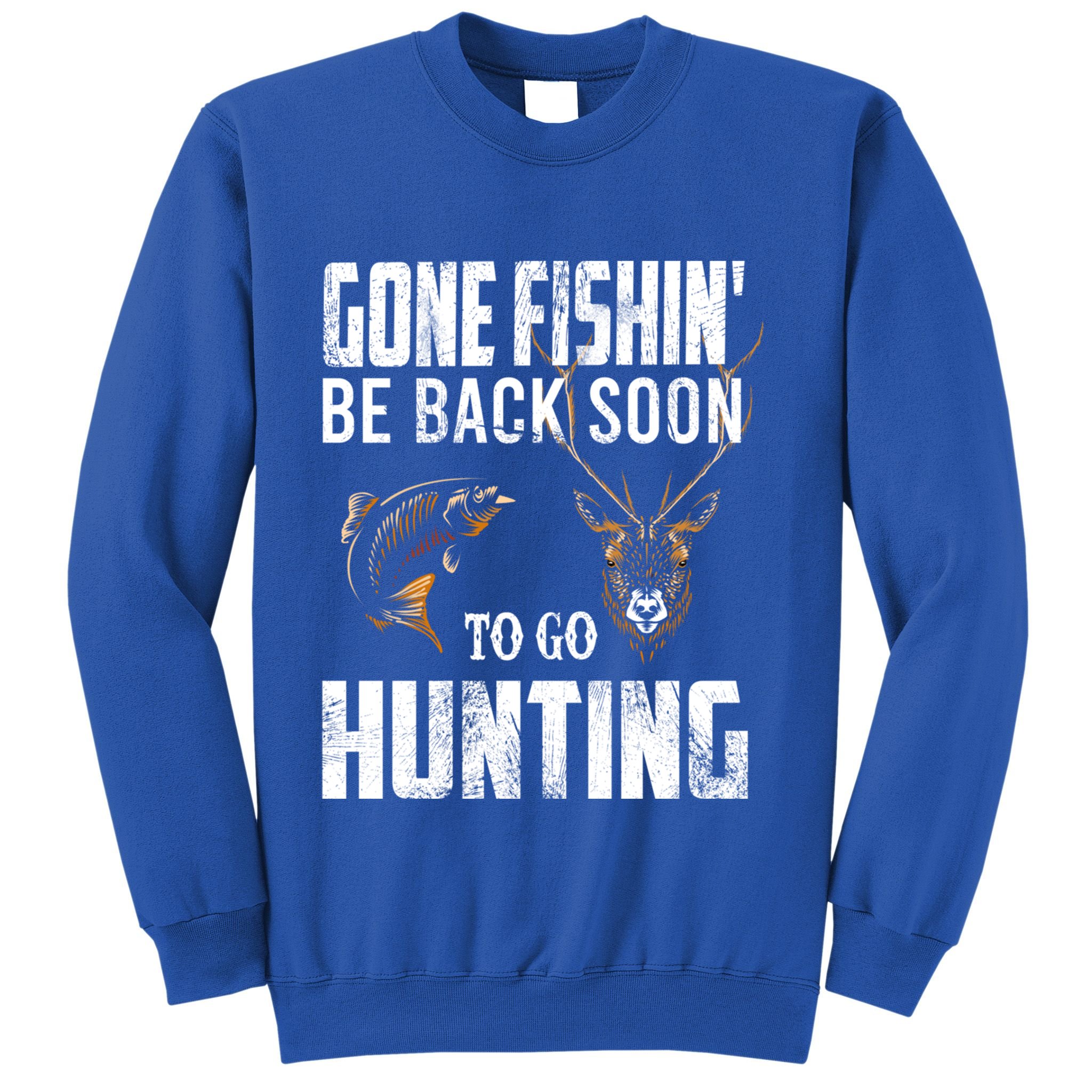 Fishing And Hunting Funny Fish Deer Hunter Gag Gift Gift Sweatshirt