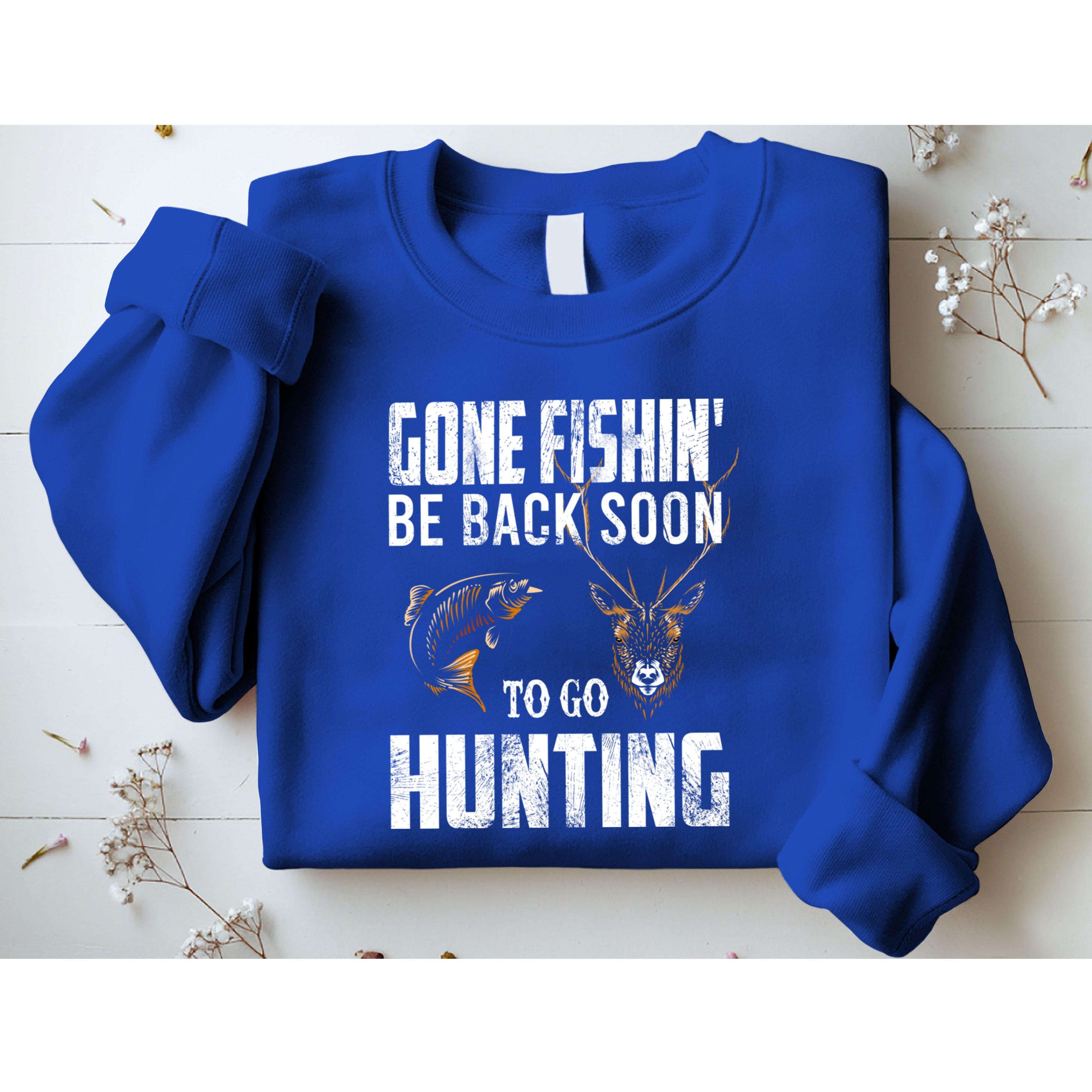 Fishing And Hunting Funny Fish Deer Hunter Gag Gift Gift Sweatshirt