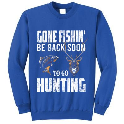 Fishing And Hunting Funny Fish Deer Hunter Gag Gift Gift Tall Sweatshirt