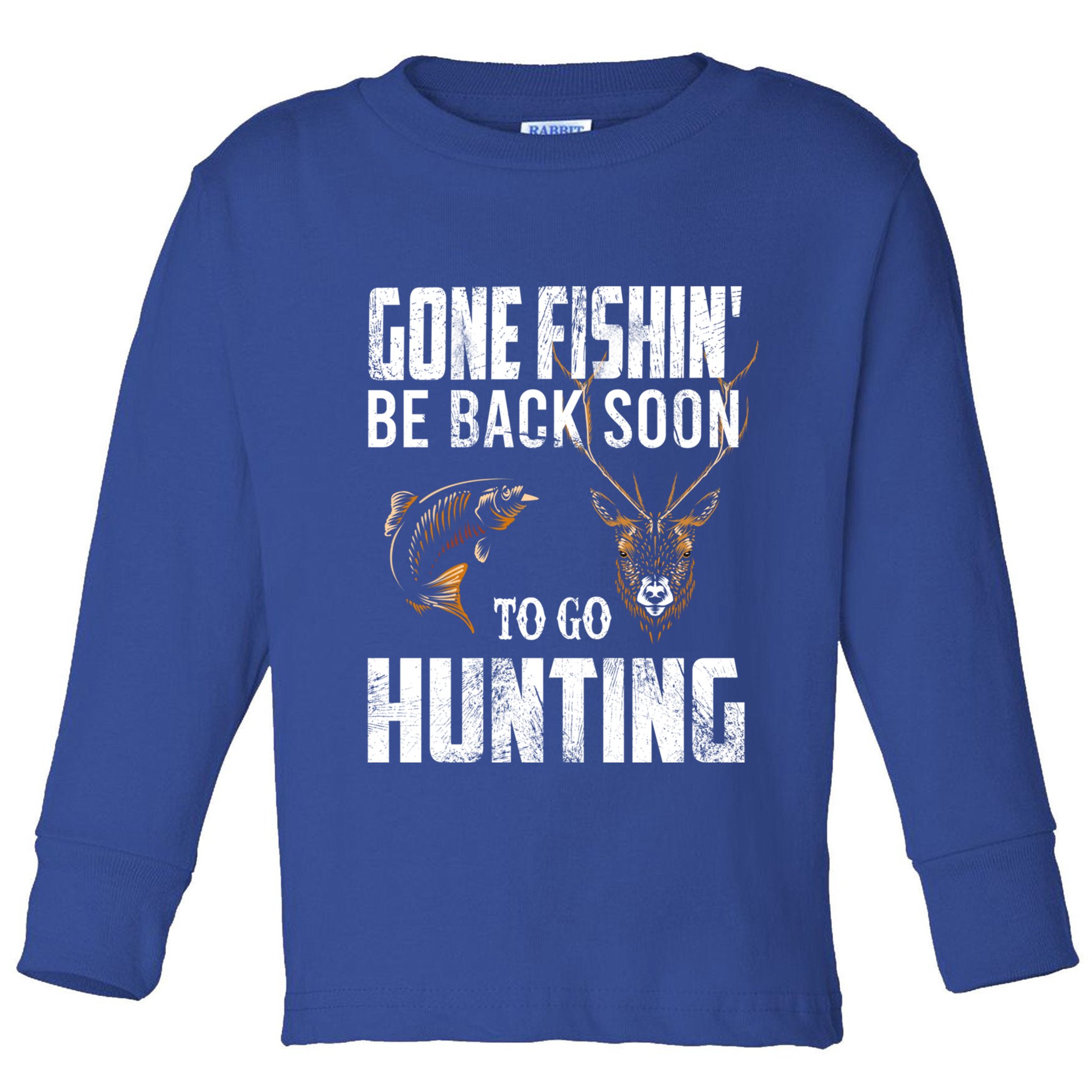 Fishing And Hunting Funny Fish Deer Hunter Gag Gift Gift Toddler Long Sleeve Shirt