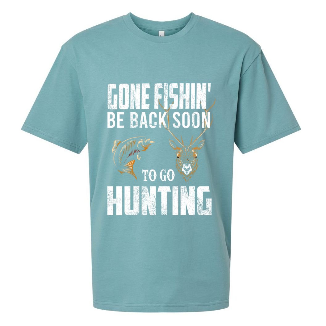 Fishing And Hunting Funny Fish Deer Hunter Gag Gift Gift Sueded Cloud Jersey T-Shirt