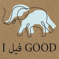 Funny Arabic Humor Elephant I Feel Good Arabic Quote Cotton Canvas Backpack