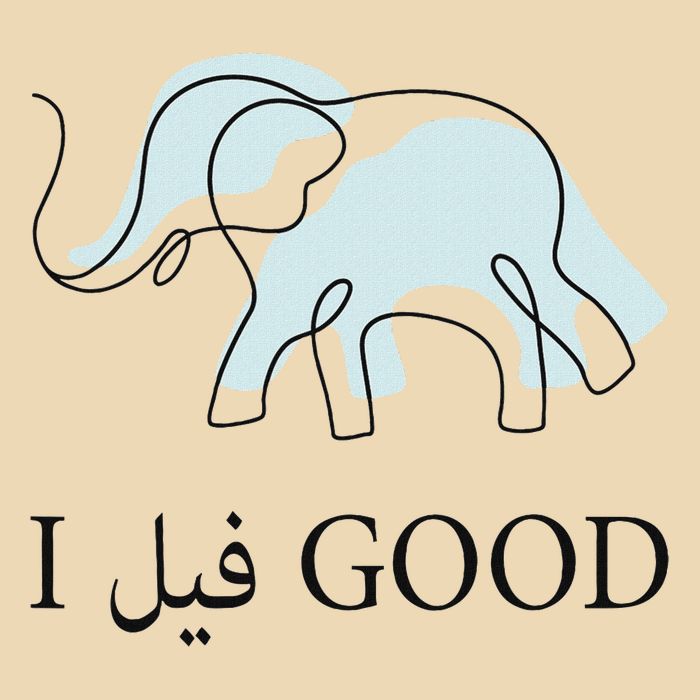 Funny Arabic Humor Elephant I Feel Good Arabic Quote Bag