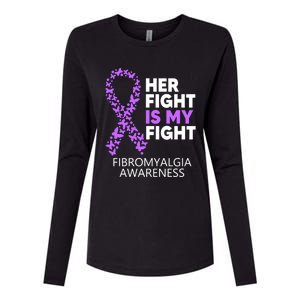 Fibromyalgia Awareness Her Fight Is My Fight Survivor Gift Womens Cotton Relaxed Long Sleeve T-Shirt