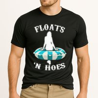 Floats And Hoes Funny Summer Vacation Float Trip Tubing Cooling Performance Crew T-Shirt