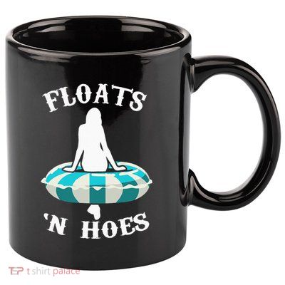 Floats And Hoes Funny Summer Vacation Float Trip Tubing 11oz C Handle Ceramic Mug