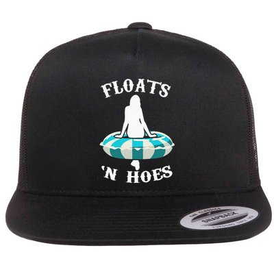 Floats And Hoes Funny Summer Vacation Float Trip Tubing Flatbill Hat