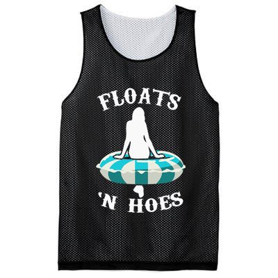 Floats And Hoes Funny Summer Vacation Float Trip Tubing Mesh Reversible Basketball Jersey Tank