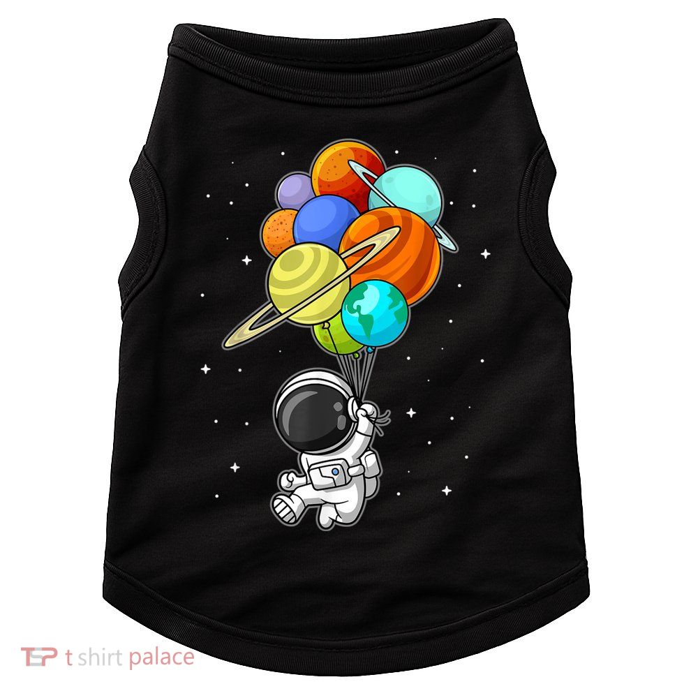 Funny Astronaut Holding Planet Balloons Space Toddler Doggie Tank