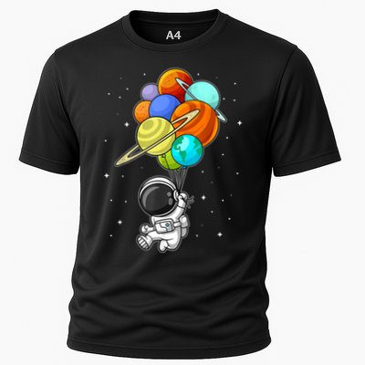 Funny Astronaut Holding Planet Balloons Space Toddler Performance Shirt