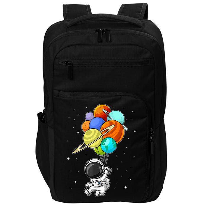 Funny Astronaut Holding Planet Balloons Space Toddler Impact Tech Backpack