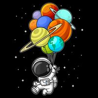 Funny Astronaut Holding Planet Balloons Space Toddler Impact Tech Backpack