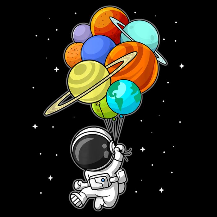 Funny Astronaut Holding Planet Balloons Space Toddler Impact Tech Backpack