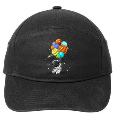 Funny Astronaut Holding Planet Balloons Space Toddler 7-Panel Snapback Hat