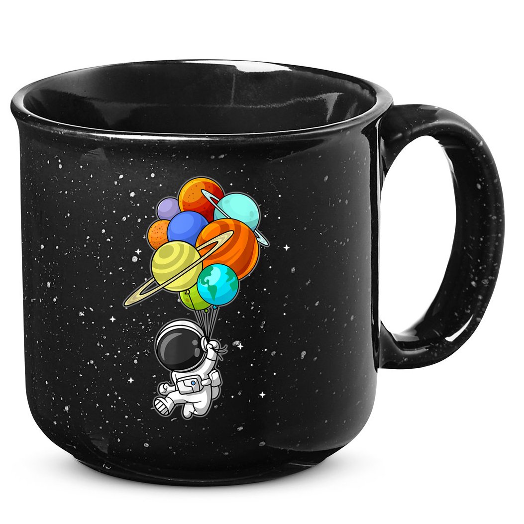 Funny Astronaut Holding Planet Balloons Space Toddler 15oz Campfire Ceramic Mug