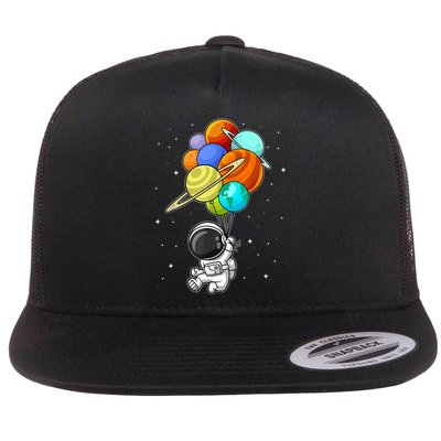 Funny Astronaut Holding Planet Balloons Space Toddler Flatbill Hat