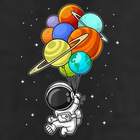 Funny Astronaut Holding Planet Balloons Space Toddler 25L Jumbo Tote