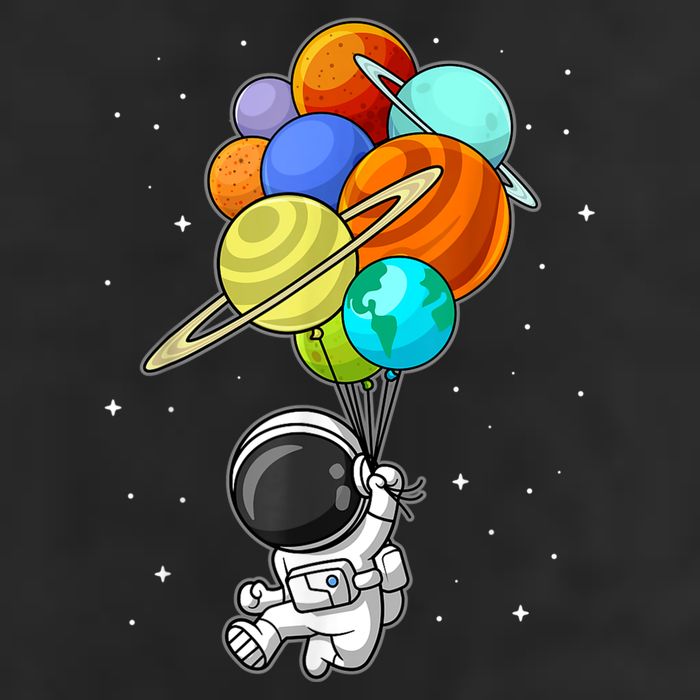 Funny Astronaut Holding Planet Balloons Space Toddler 25L Jumbo Tote