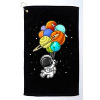 Funny Astronaut Holding Planet Balloons Space Toddler Golf Towel