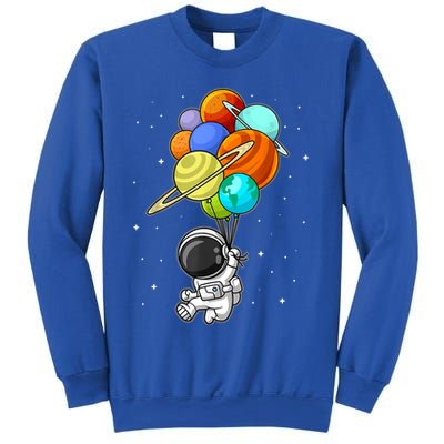 Funny Astronaut Holding Planet Balloons Space Toddler Sweatshirt