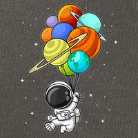 Funny Astronaut Holding Planet Balloons Space Toddler Cotton Canvas Backpack