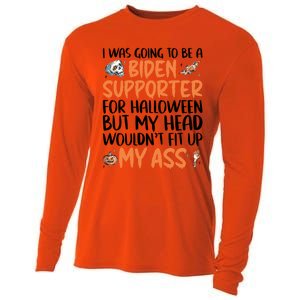 Funny Antibiden Halloween Was Going To Be A Biden Supporter Funny Gift Cooling Performance Long Sleeve Crew