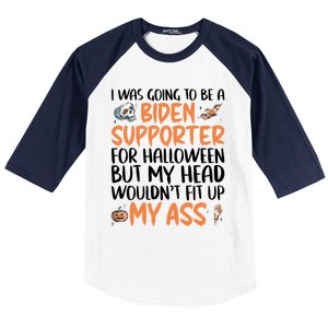 Funny Antibiden Halloween Was Going To Be A Biden Supporter Funny Gift Baseball Sleeve Shirt