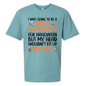 Funny Antibiden Halloween Was Going To Be A Biden Supporter Funny Gift Sueded Cloud Jersey T-Shirt