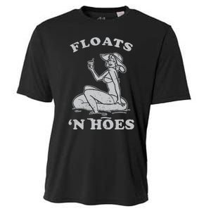 Floats And Hoes Funny Float Trip Tubing River Float Cooling Performance Crew T-Shirt