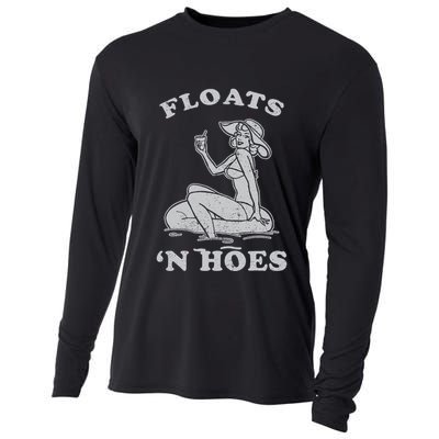 Floats And Hoes Funny Float Trip Tubing River Float Cooling Performance Long Sleeve Crew