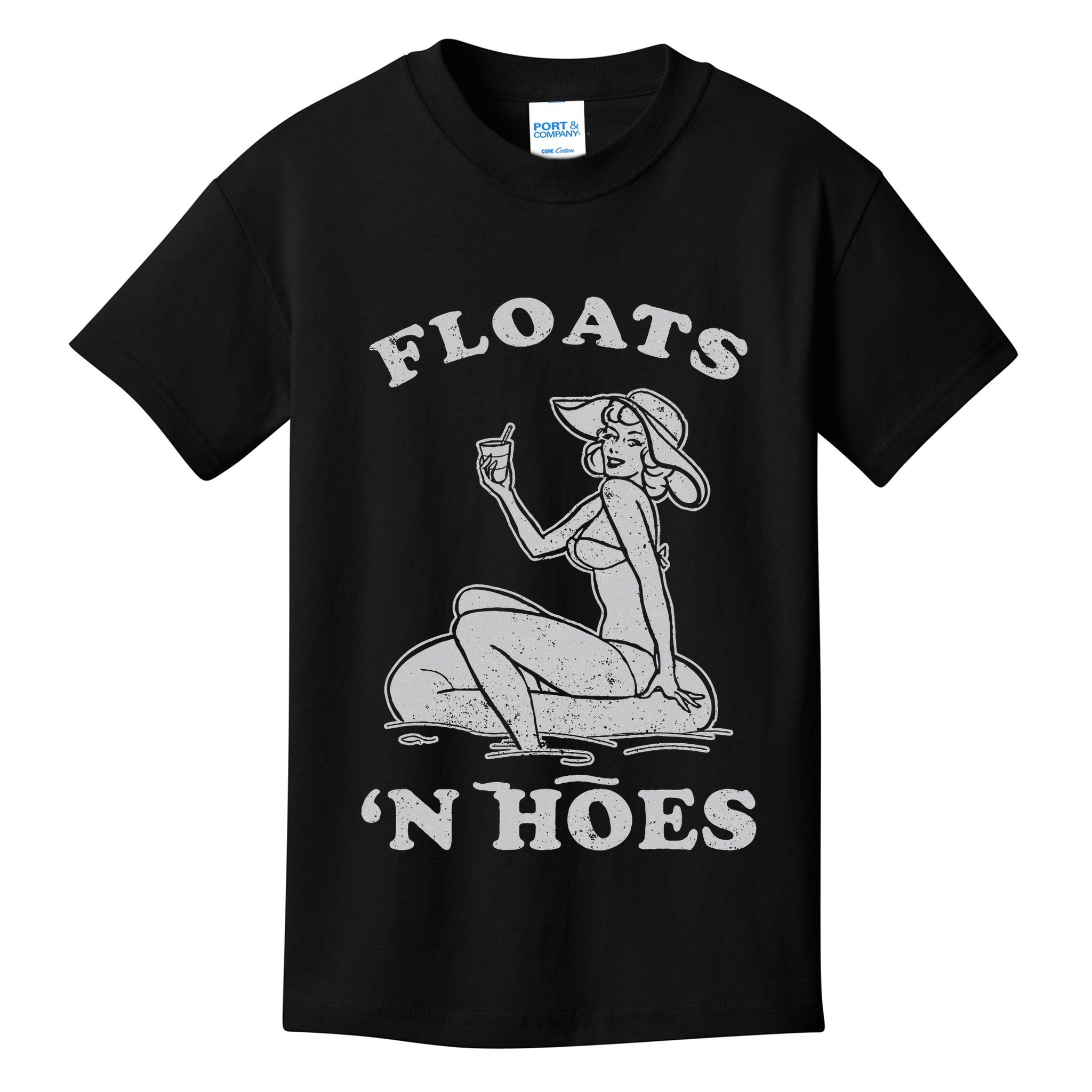 Floats And Hoes Funny Float Trip Tubing River Float Kids T-Shirt