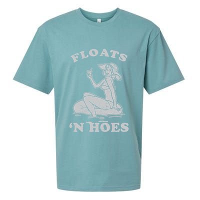 Floats And Hoes Funny Float Trip Tubing River Float Sueded Cloud Jersey T-Shirt