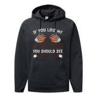 Funny Adult Humor Halloween If You Like My Pumpkins You Should See My Pie Performance Fleece Hoodie