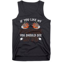 Funny Adult Humor Halloween If You Like My Pumpkins You Should See My Pie Tank Top