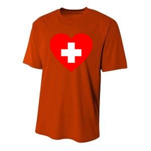 First Aid Heart Health Care Gift Youth Performance Sprint T-Shirt