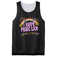 Funny Adult Humor I Have Pubic Lice Dad Joke Silly Saying Mesh Reversible Basketball Jersey Tank