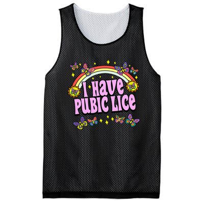 Funny Adult Humor I Have Pubic Lice Dad Joke Silly Saying Mesh Reversible Basketball Jersey Tank